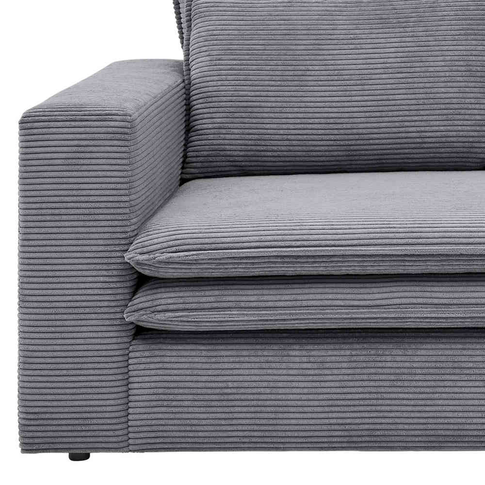 Zweisitzer Sofa Anthrazit Eltusa aus Cord 180 cm breit