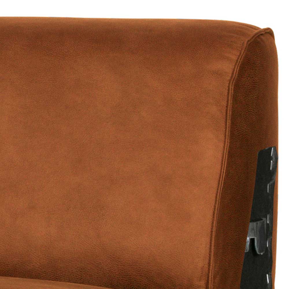 Modulcouch Element Fabijola in Cognac Braun aus Recyclingleder