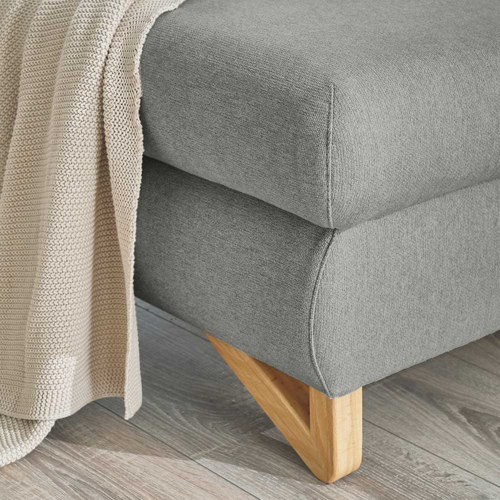 Sofa mit Bettfunktion Envus in Hellgrau im Skandi Design