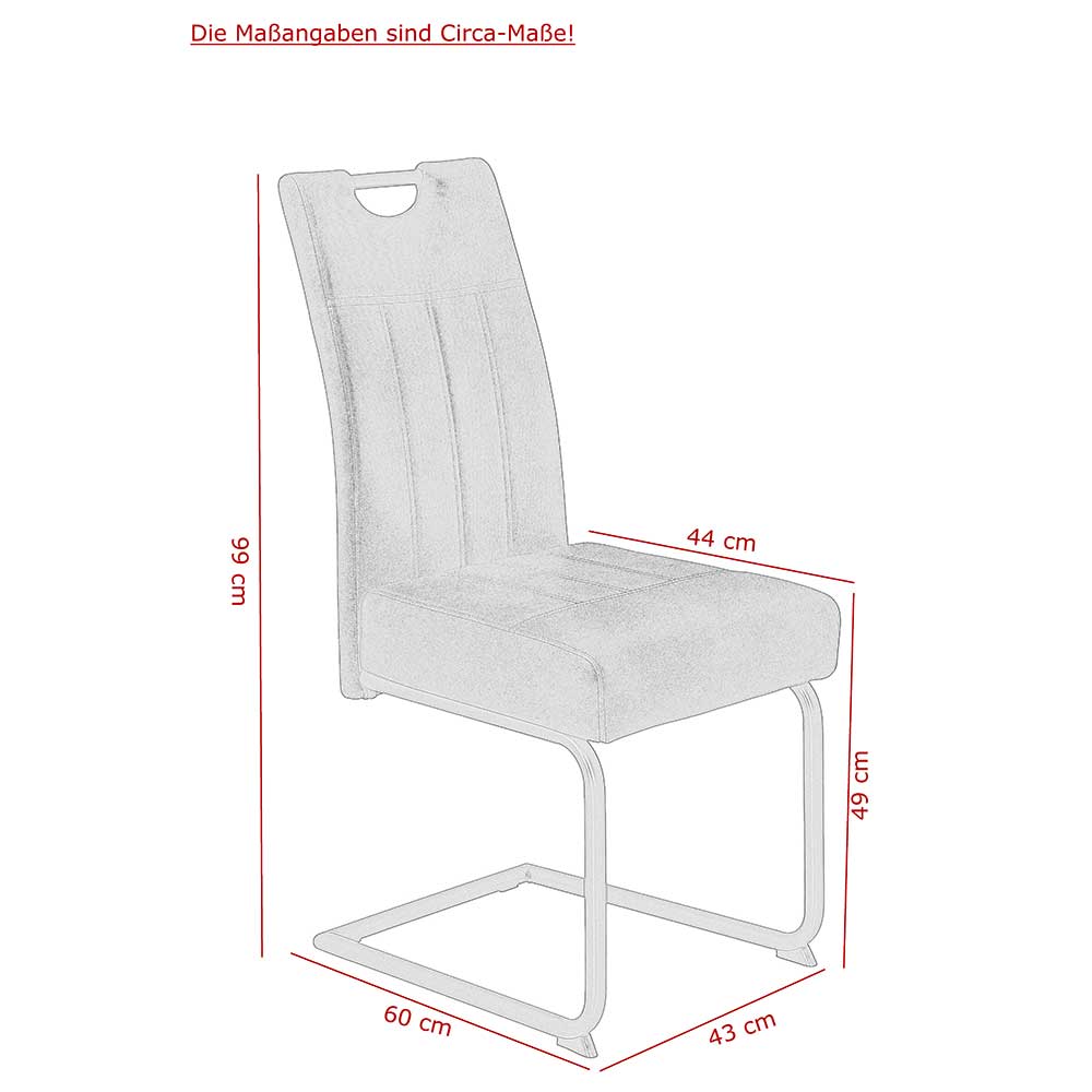 Microfaser Stühle Dreamstar in Anthrazit mit hoher Lehne (Set)