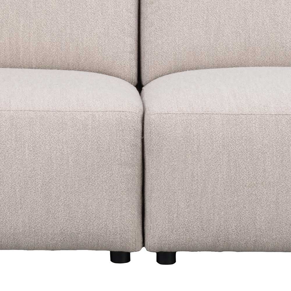 Viersitzer Couch modern Mezzo in Cremefarben aus Boucle Stoff