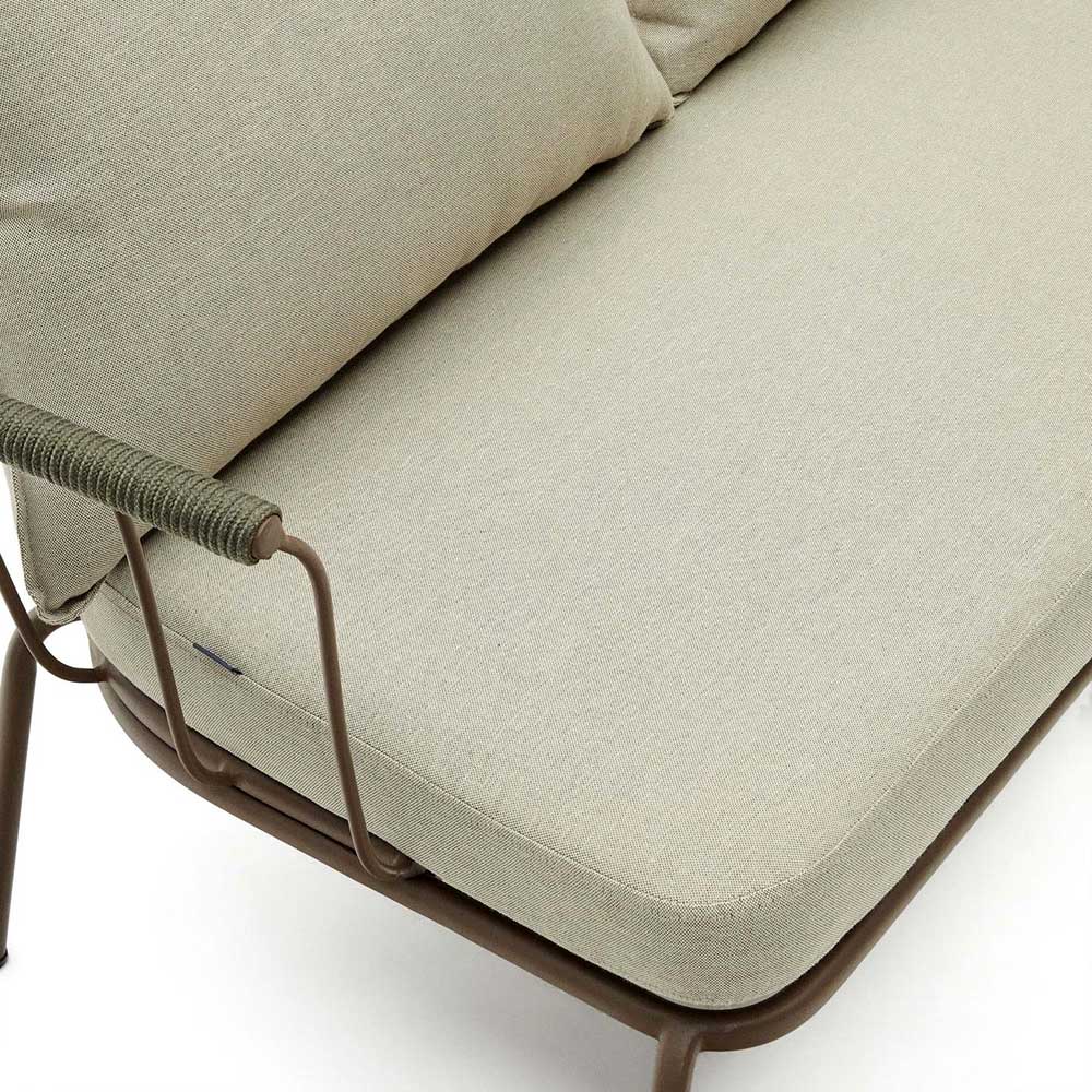 Outdoor Zweiersofa Meckey in Beige und Braun 135 cm breit