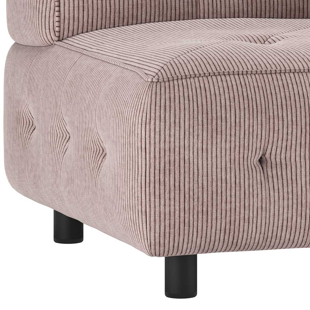 Eckelement Sofa Cord Mauritius in Mauve 90 cm breit