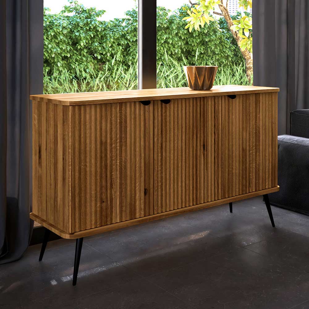 Sideboard Clantica aus Wildeiche Massivholz 144 cm breit