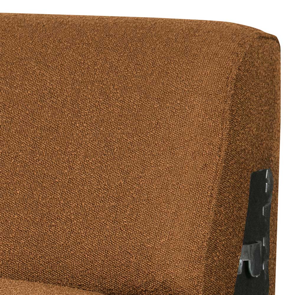 Modulsofa Einsitzer Masuyo aus Boucle Stoff mit Vierfußgestell aus Holz