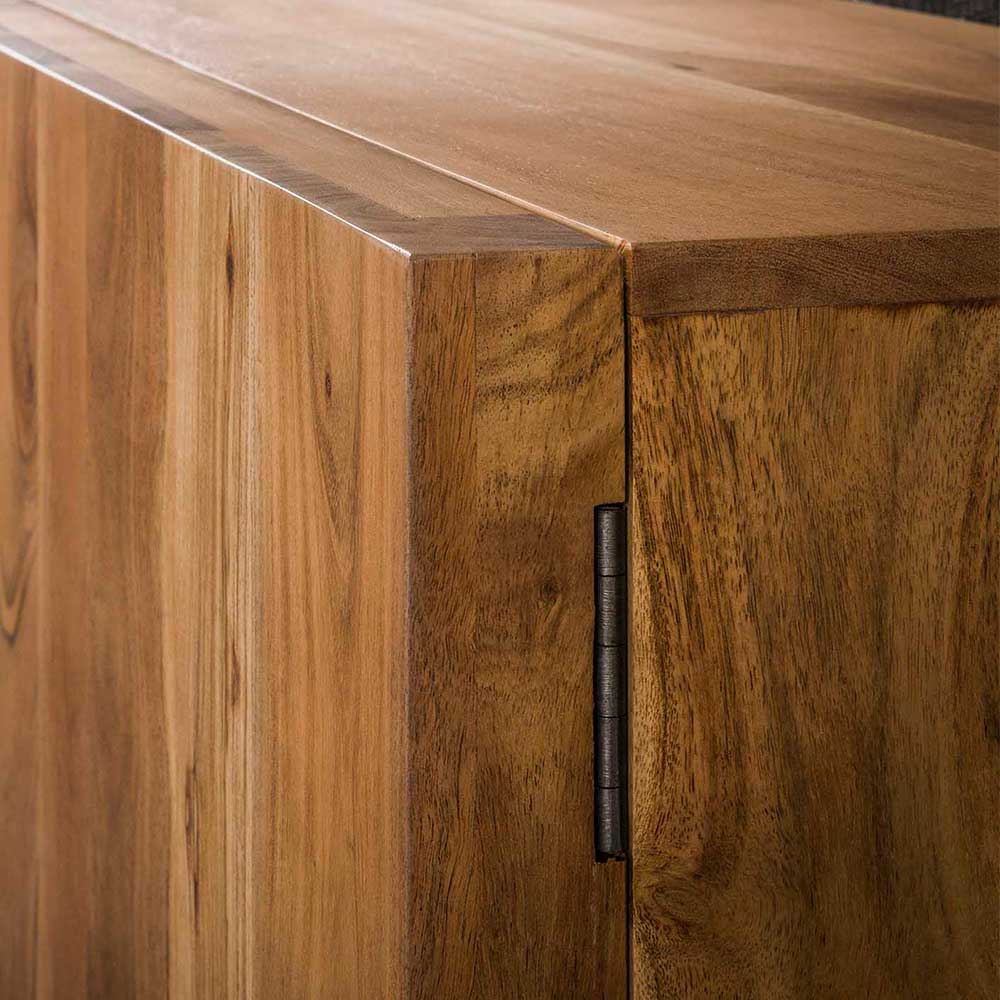 Sideboard Metrian aus Akazie Massivholz und Metall 180 cm breit