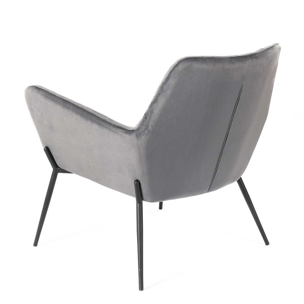 Lounge Sessel Barria in Anthrazit und Schwarz mit Gestell aus Metall