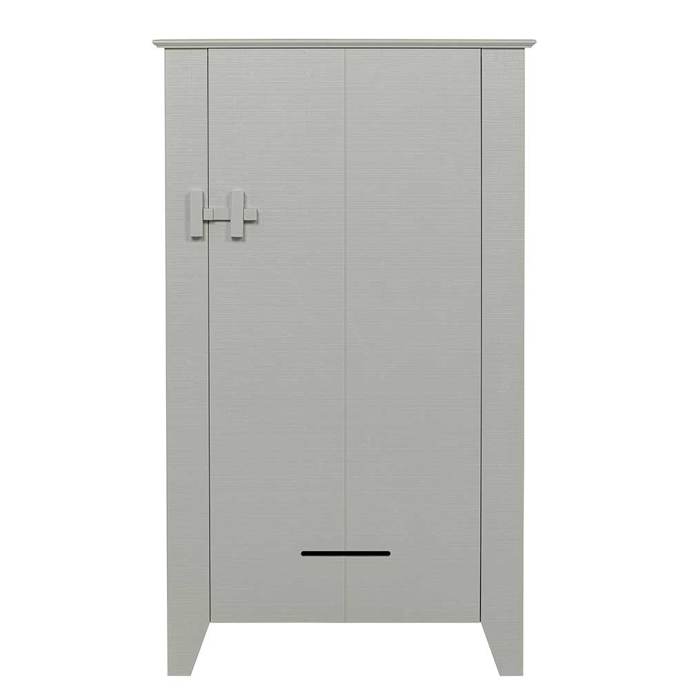 Grauer Wäscheschrank Mila im Skandi Design 142 cm hoch