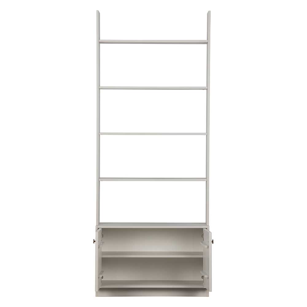 Skandi Design Bücherregal Novelya in Grau 200 cm hoch