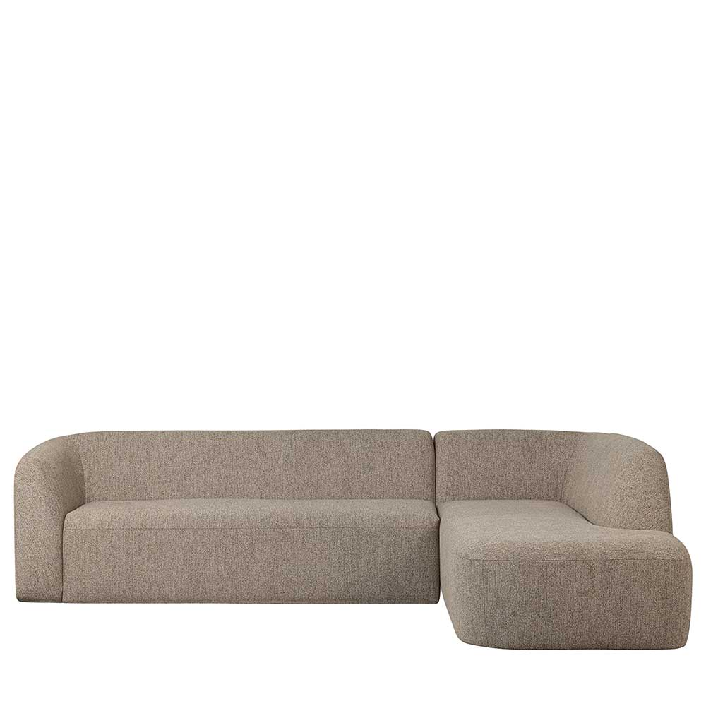 Skandi Design Sofa Eckgarnitur Ciramella in Beige meliert mit Armlehne