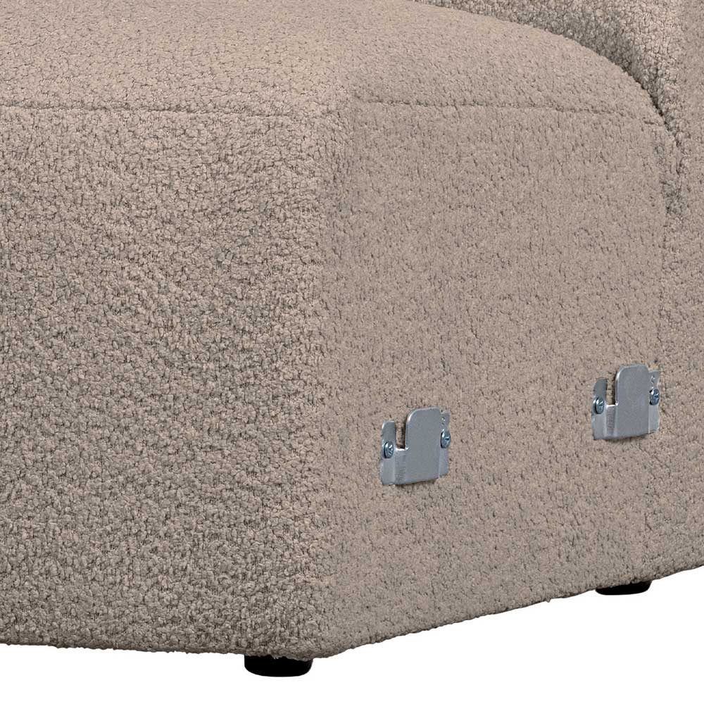 Modulsofa Einsitzer Calmdros in Beige aus Boucle Stoff