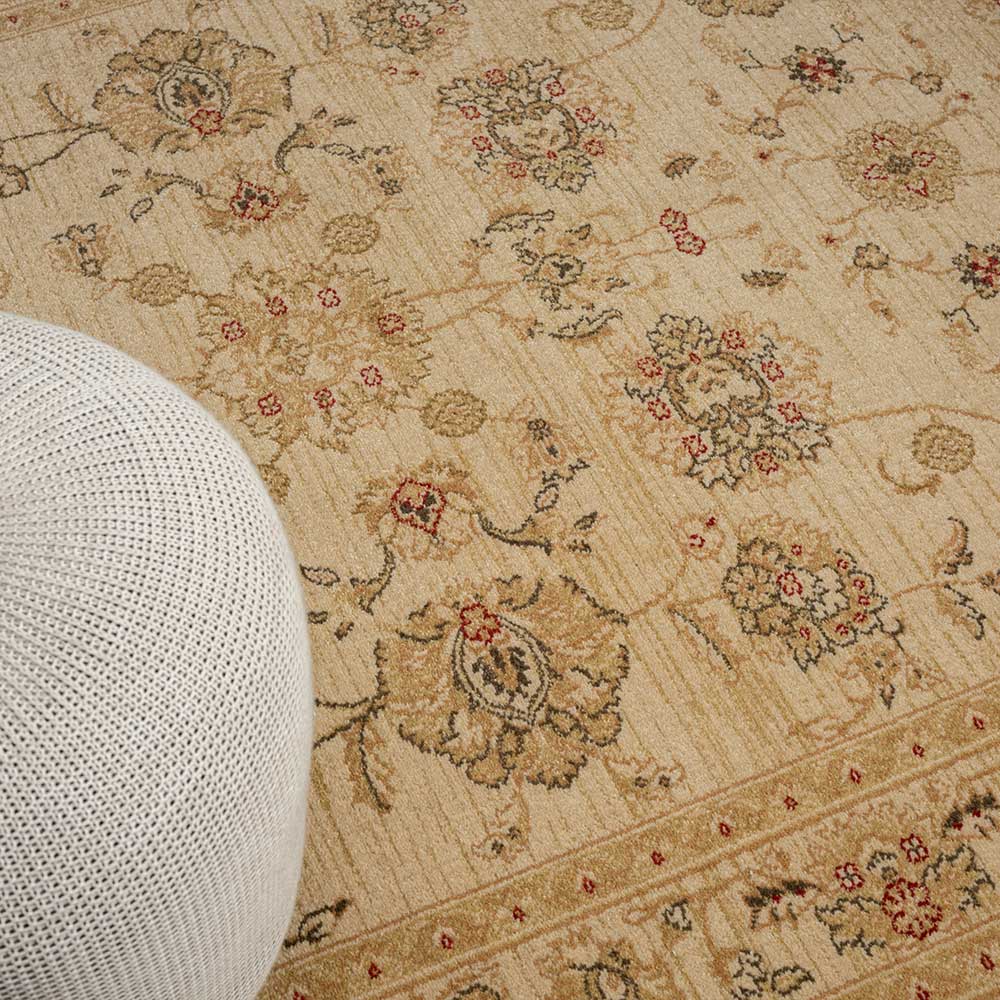 Teppich floral Bampoka im orientalischen Stil in Beige & Creme