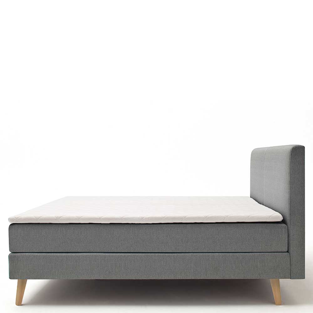 Webstoff Boxspringbett Laki in Taupe modern