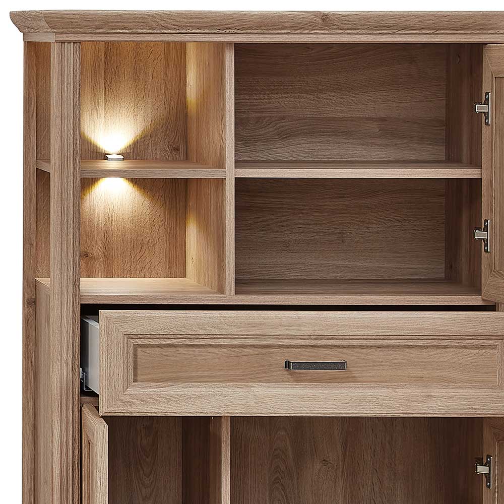 Highboard Sovi mit LED Beleuchtung im Landhausstil