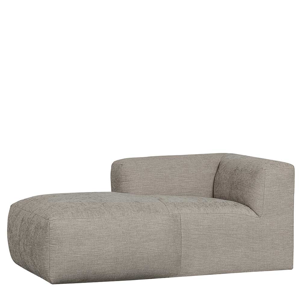 Modul Sofa Element Wonder in Beigegrau mit Abschluss rechts