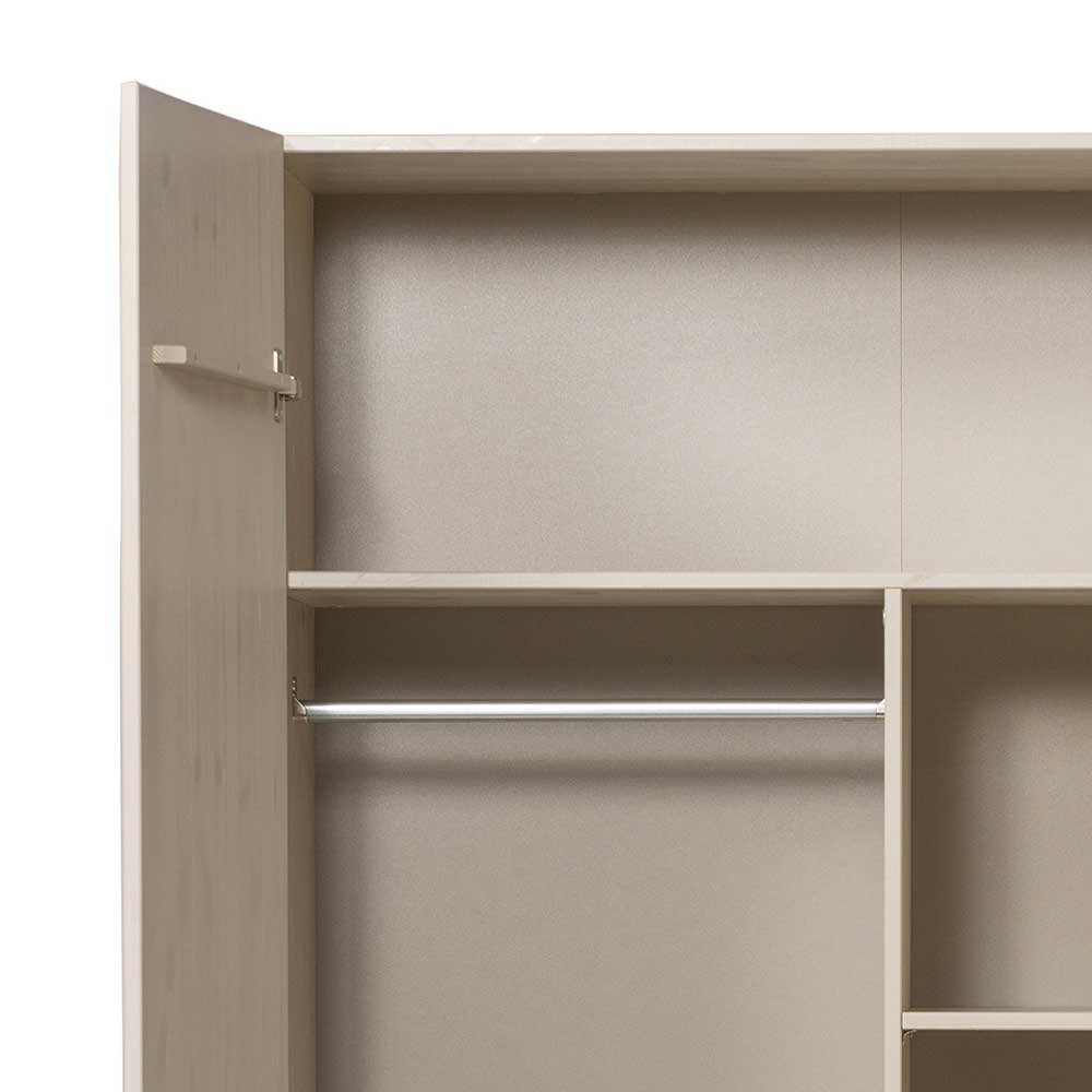 Skandi Design Holzkleiderschrank Malitoya in Hellgrau 110 cm breit