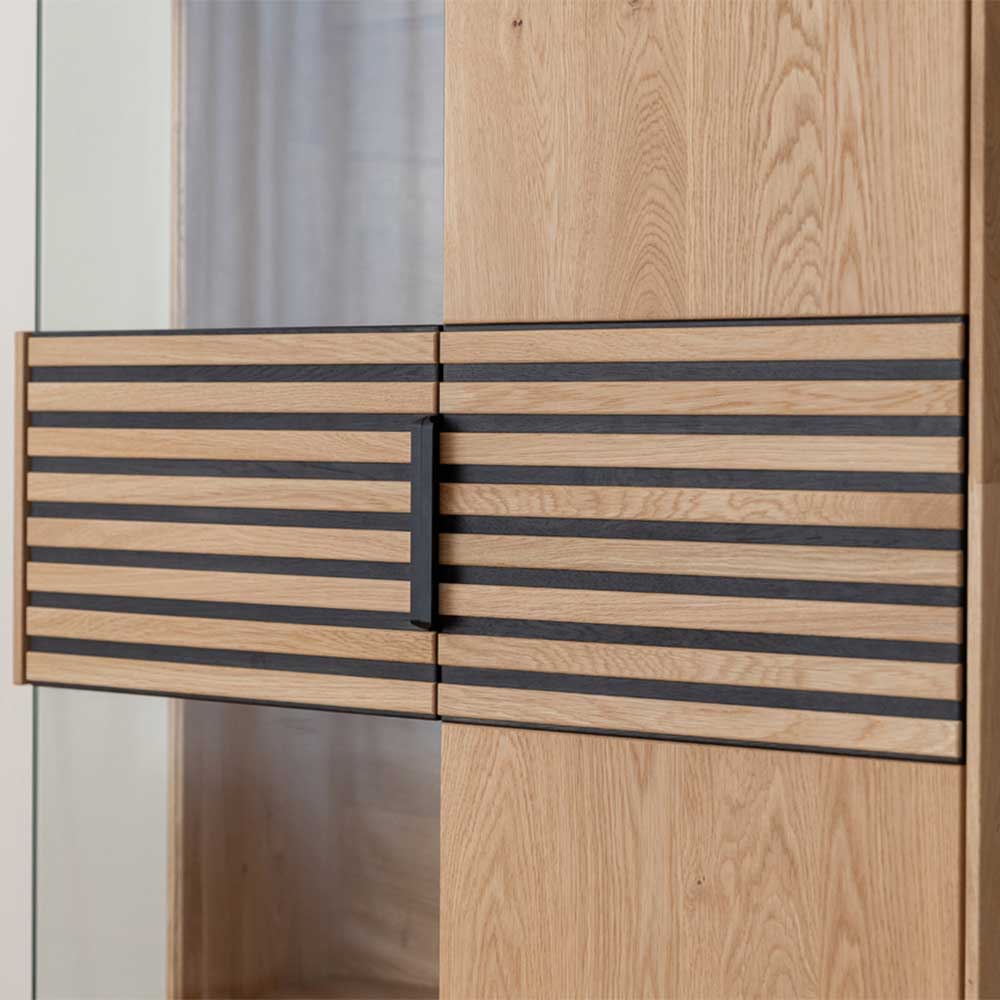 Highboard Deruta mit Glastür und LED Beleuchtung