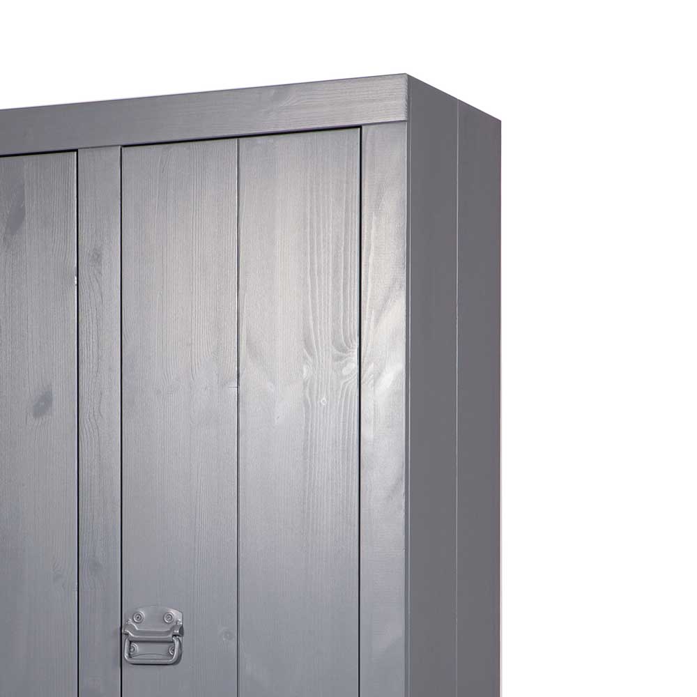 Drehtürschrank Nighty in Grau Kiefer massiv 95 cm breit