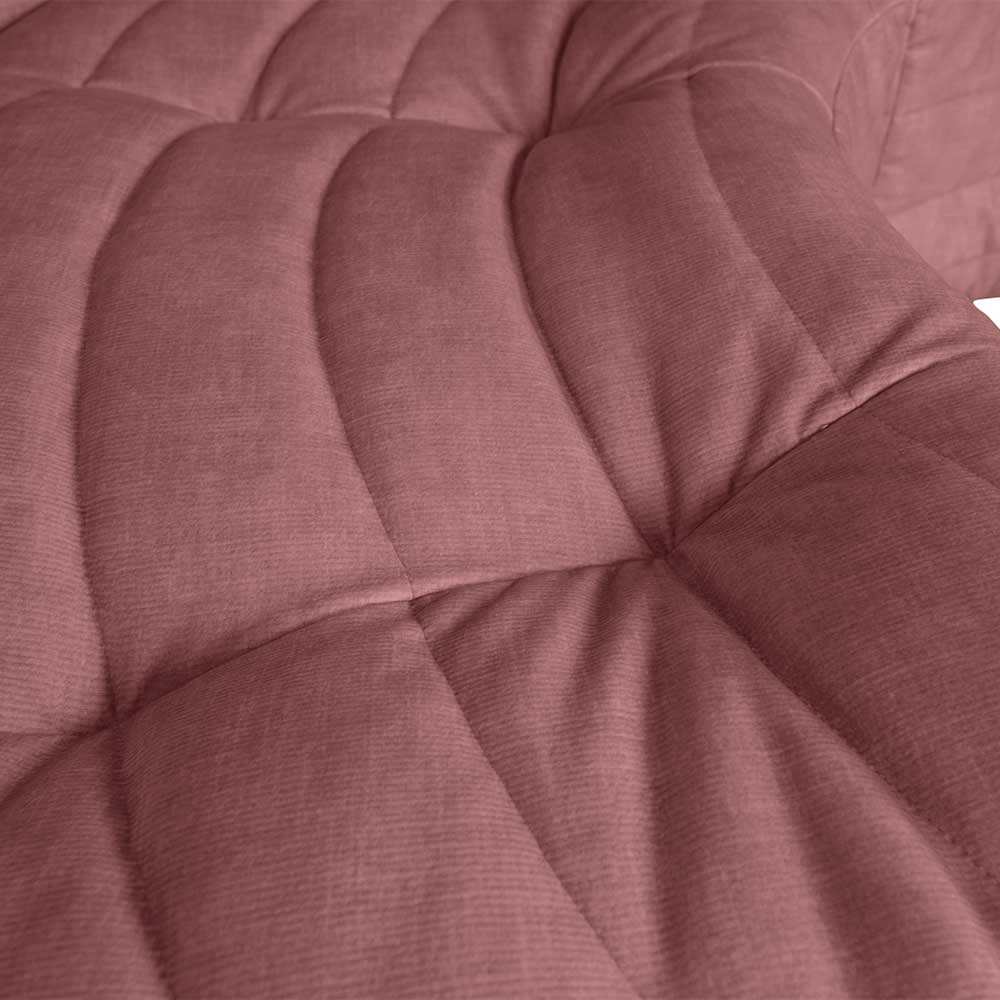 Sitzsofa Monaco in Rosa Samt mit 45 cm Sitzhöhe