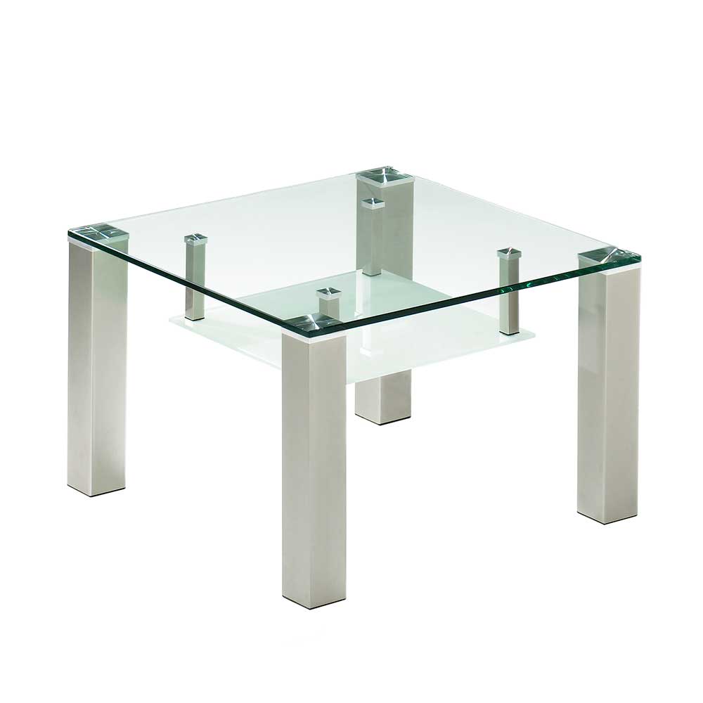 Design Couchtisch Haikira mit Glasplatte rollbar