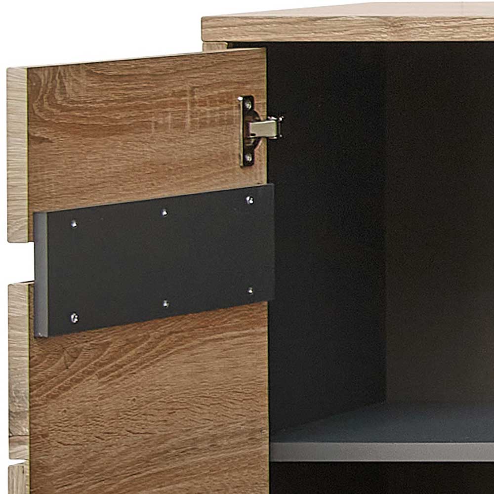 Wohnzimmer Highboard Griffin in Wildeichefarben 128 cm hoch