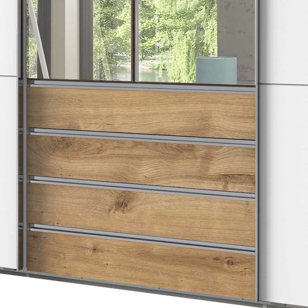 Kleiderschrank mit Spiegeltüren Gizmeal 300 cm breit in modernem Design