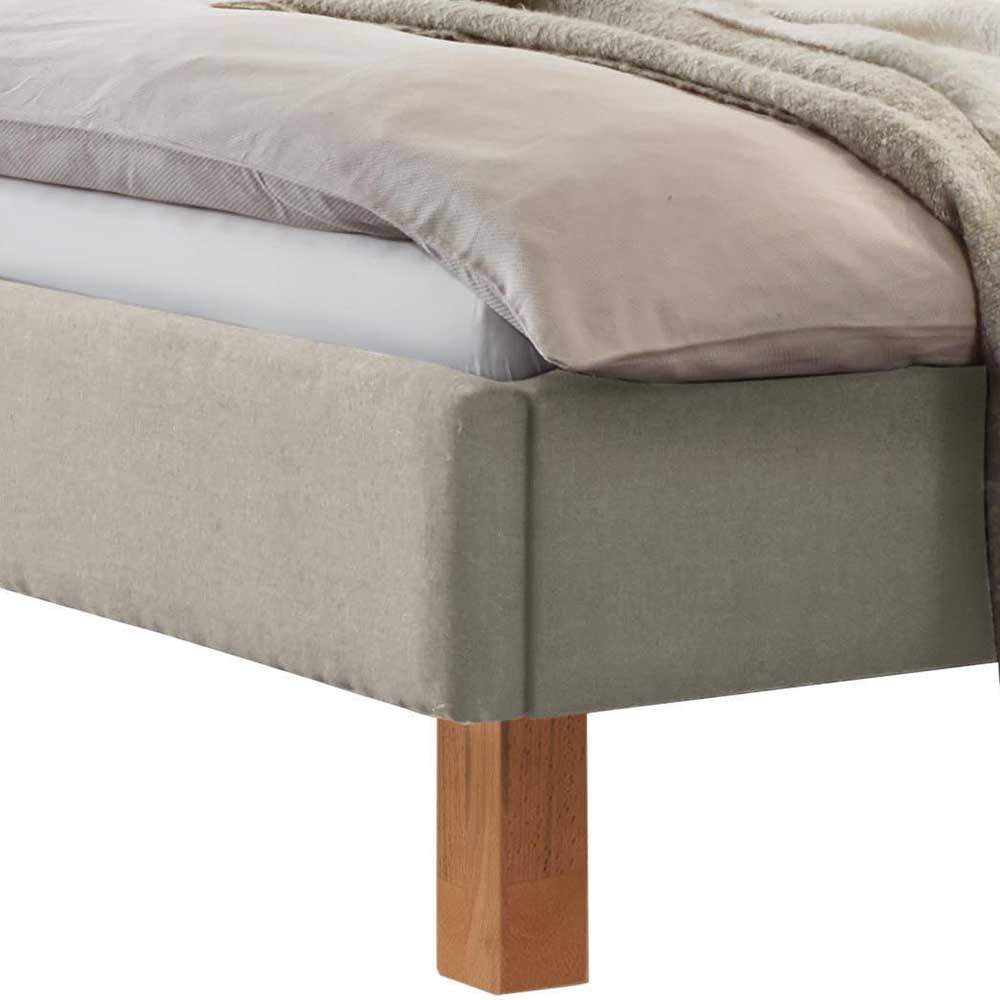 Stoffbett Yakos in Beige und Kernbuchefarben 140x200 cm