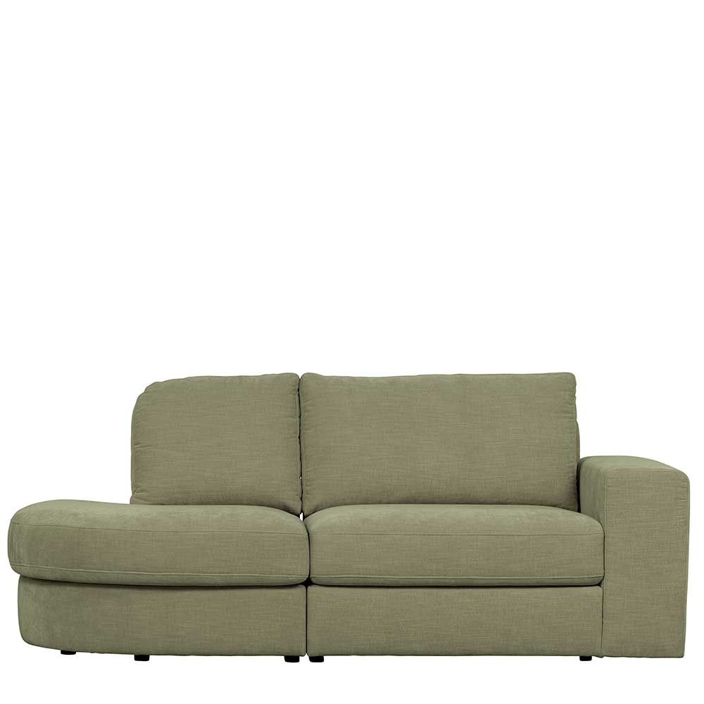 Couch Element mit Armlehne rechts Karyon in Graugrün - Modulsofa