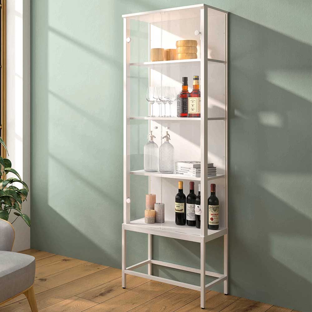 Weißer Esszimmervitrinenschrank Rosina Made in Germany - 58 cm breit