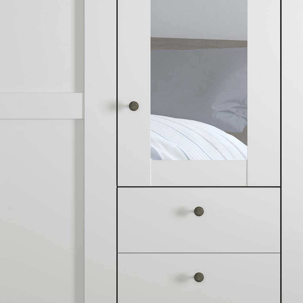 Kleiderschrank mit Spiegel Tudana im Landhausstil 250 cm breit