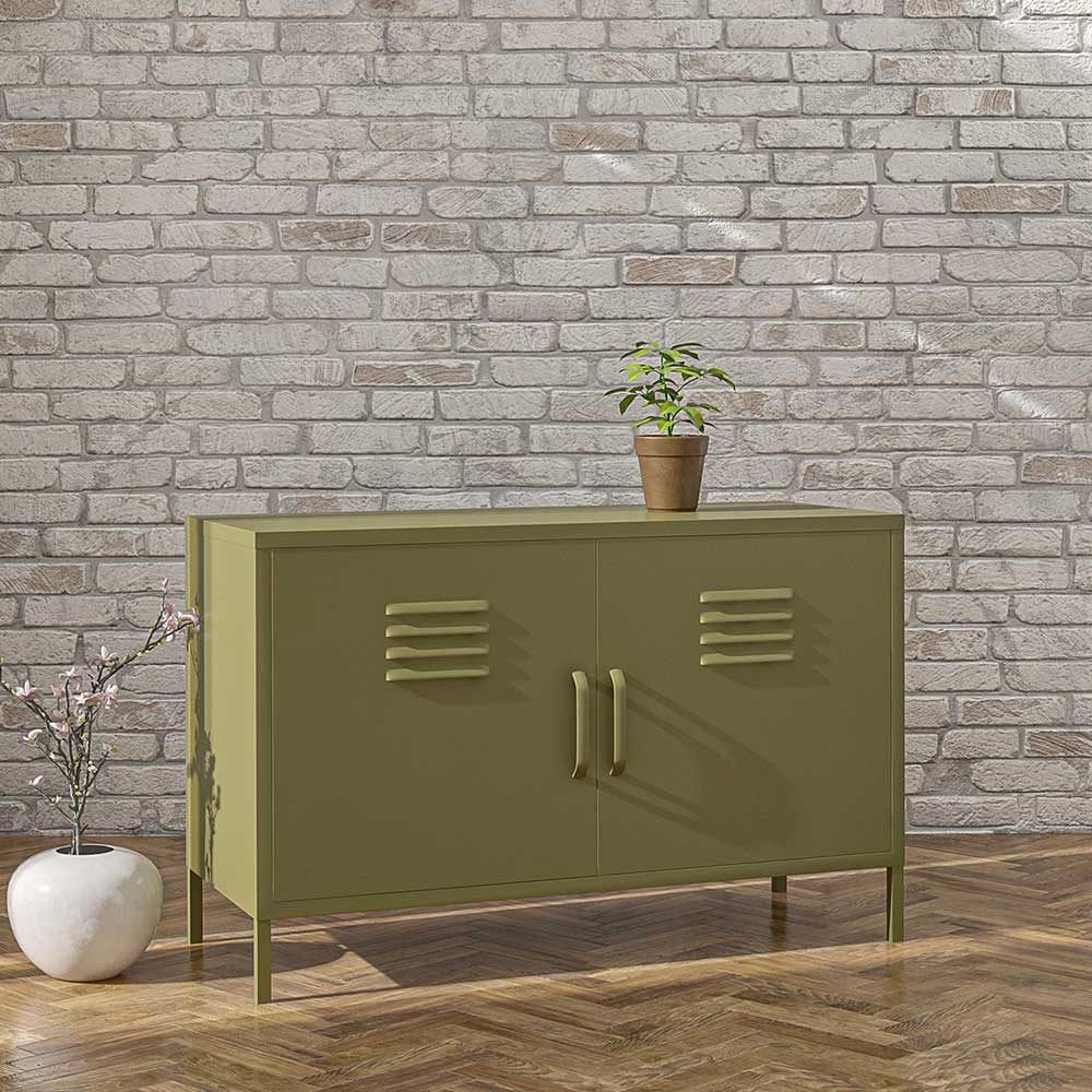 Sideboard Anya im Industry und Loft Stil mit Front in Spind Optik