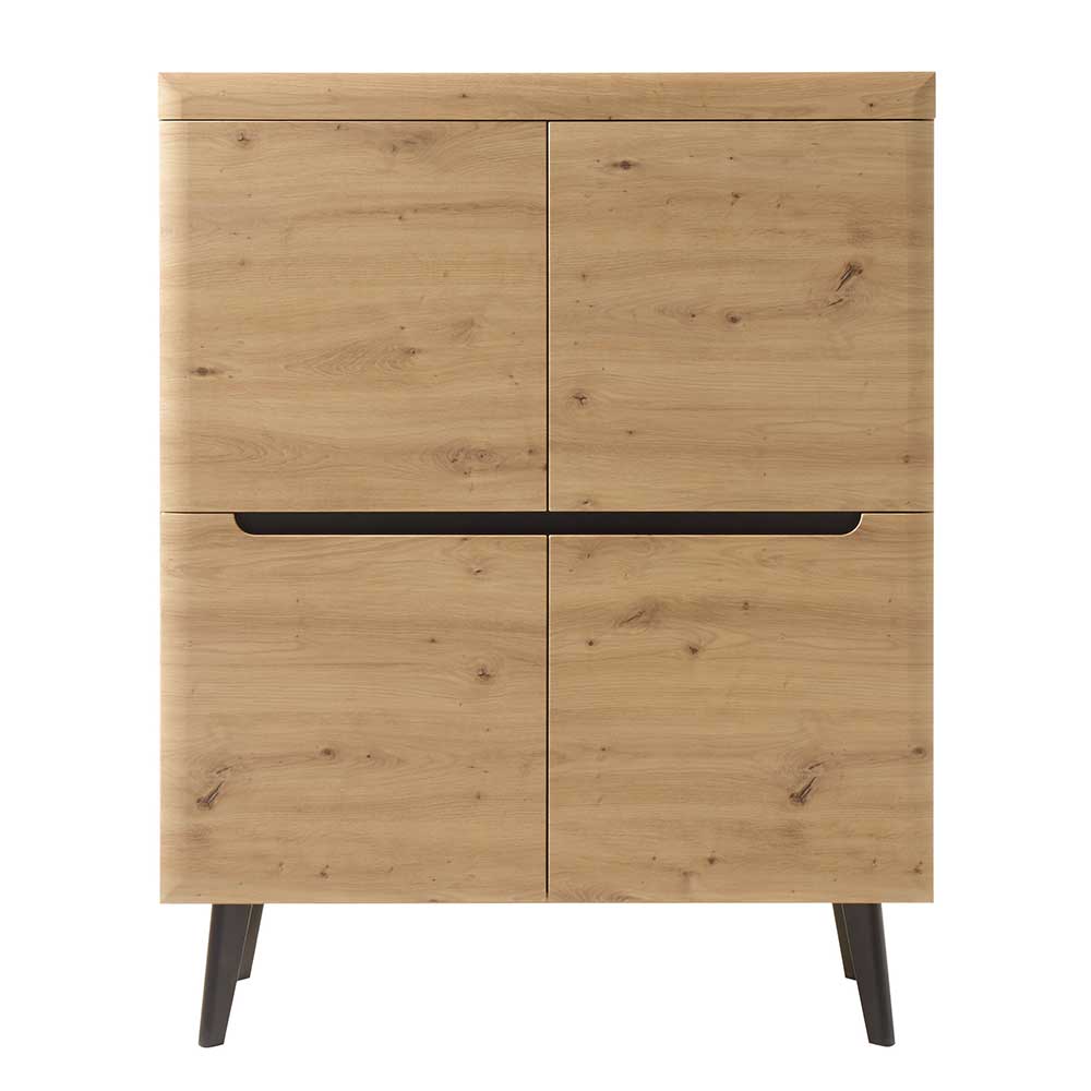 Highboard Tomya in Wildeichefarben mit Holzgestell