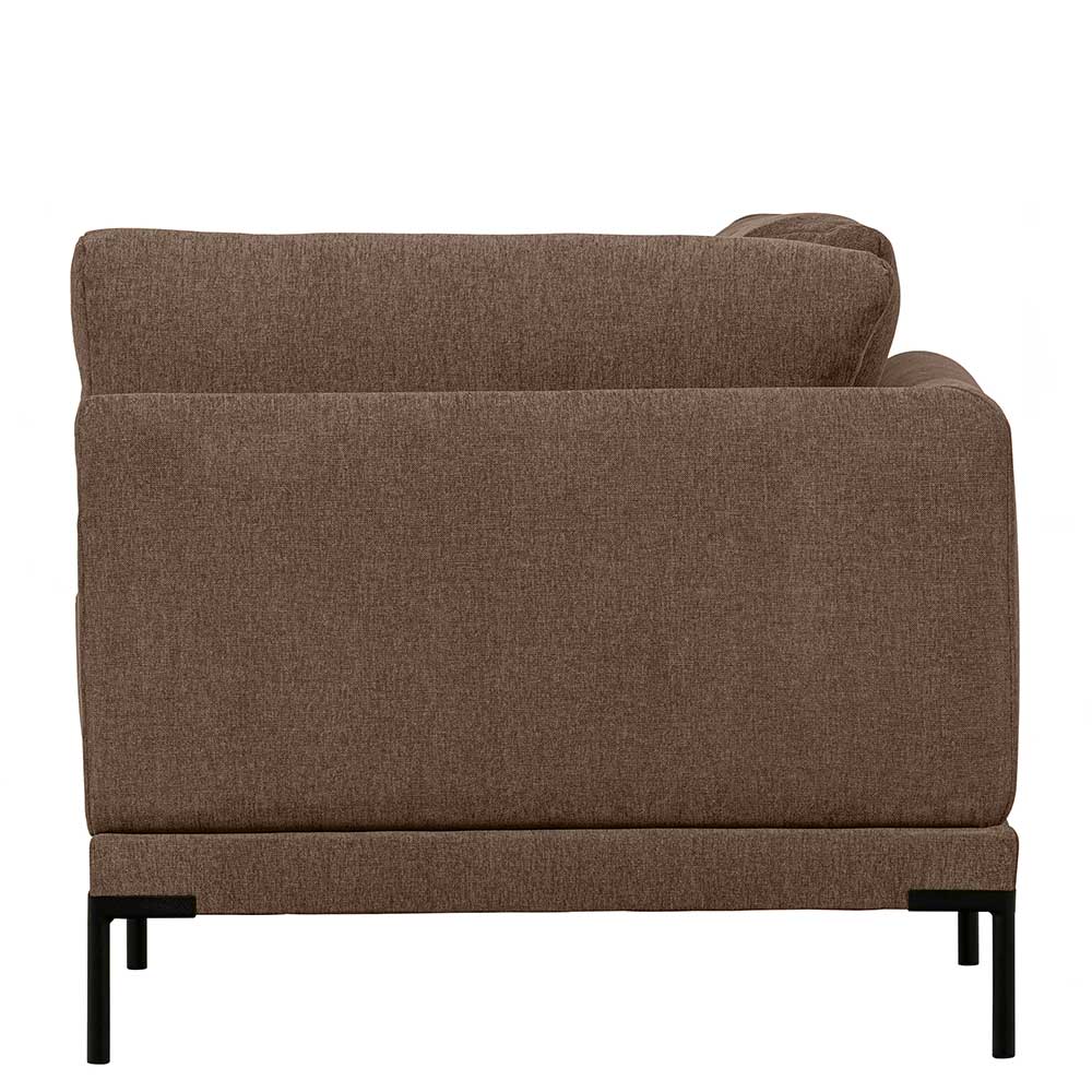 Eckelement Modul Sofa Rio in Braun mit Vierfußgestell aus Metall