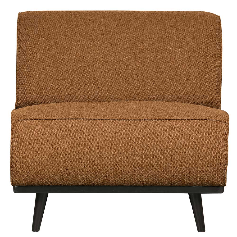 Modulsofa Einsitzer Masuyo aus Boucle Stoff mit Vierfußgestell aus Holz