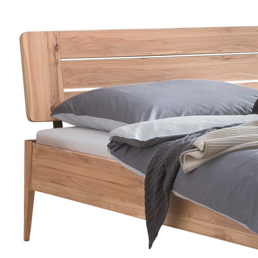 Wildbuche Doppelbett Piava aus Massivholz in modernem Design