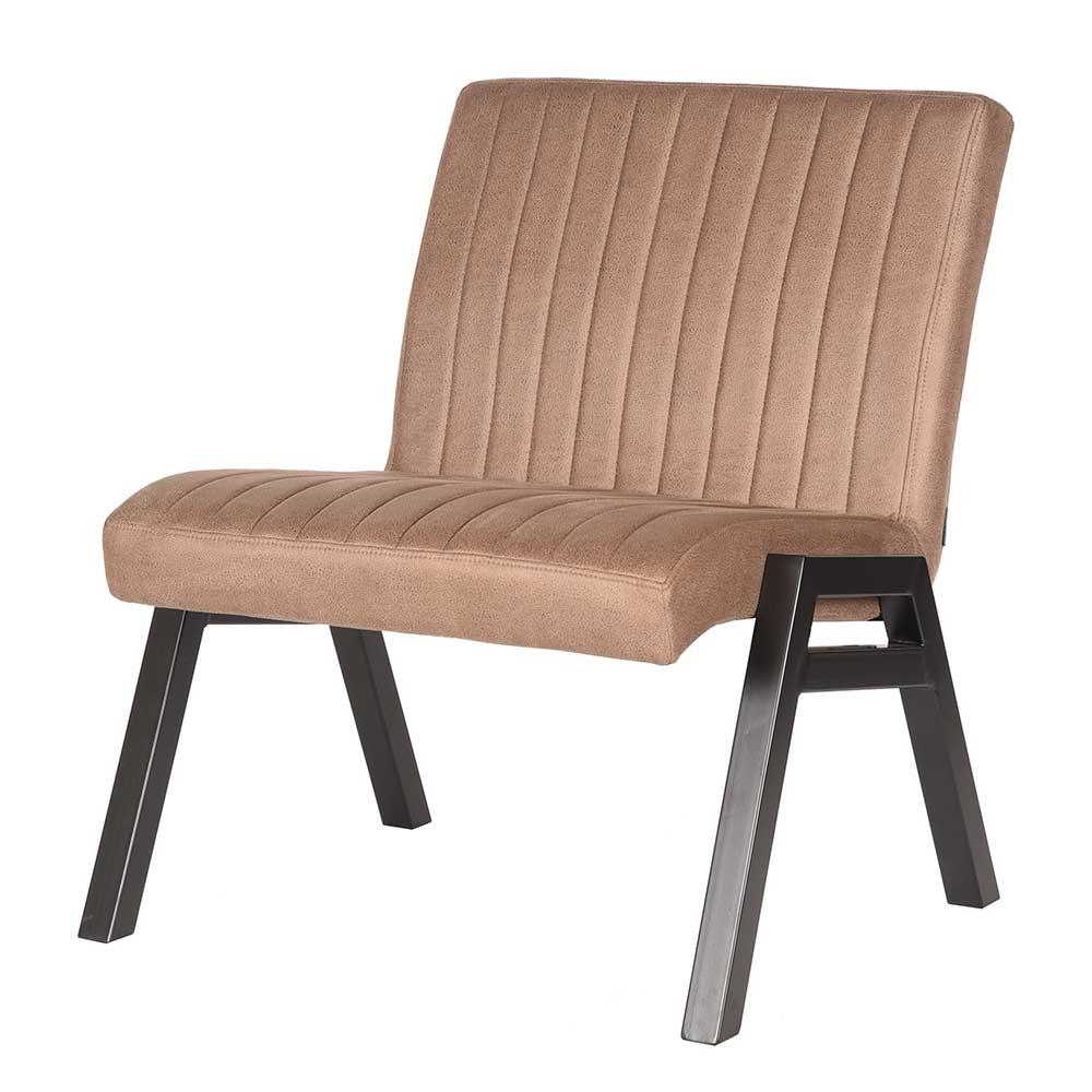 Lounge Sessel Furatras in Hellbraun Microfaser modern