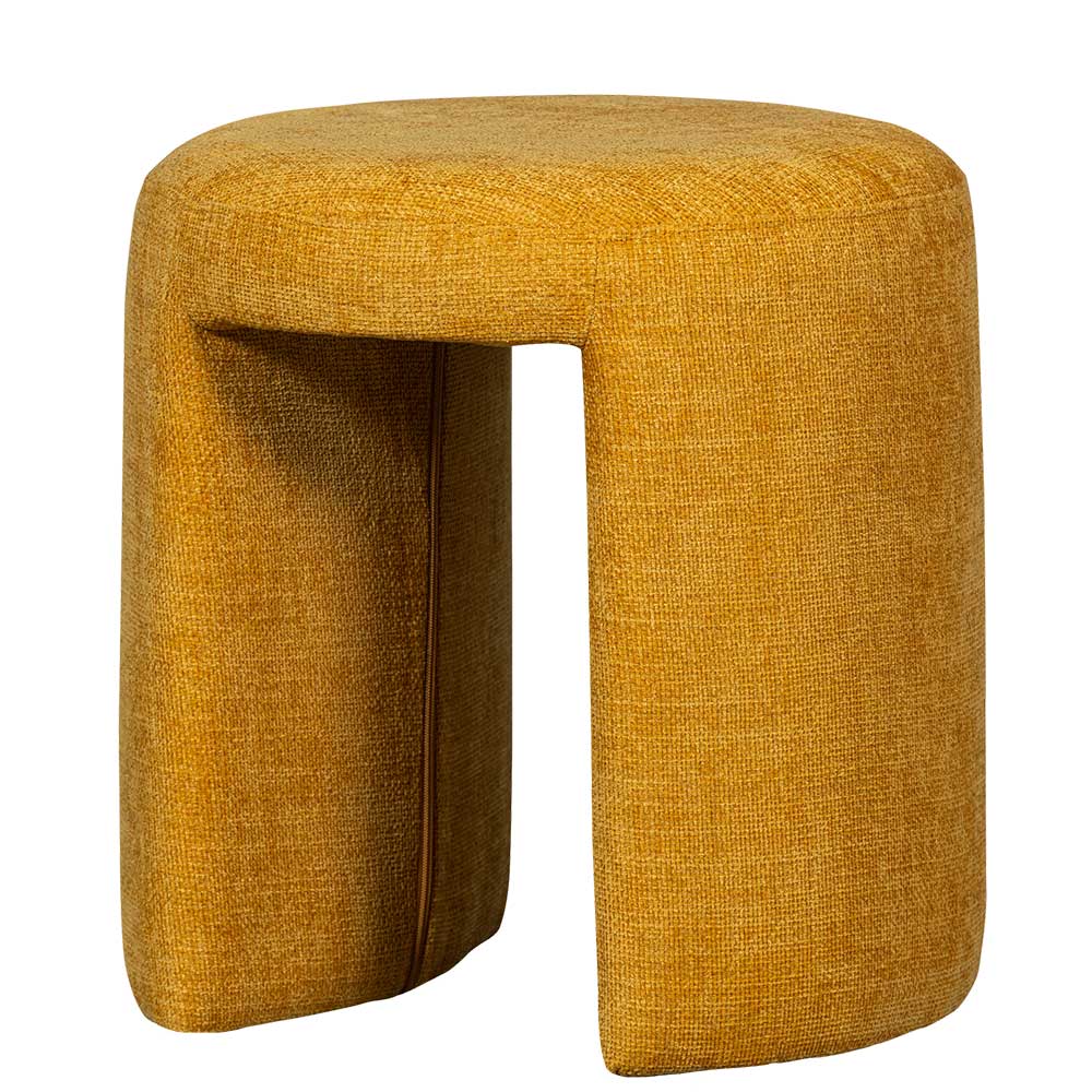 Hocker Estrello aus Chenillegewebe in modernem Design (2er Set)