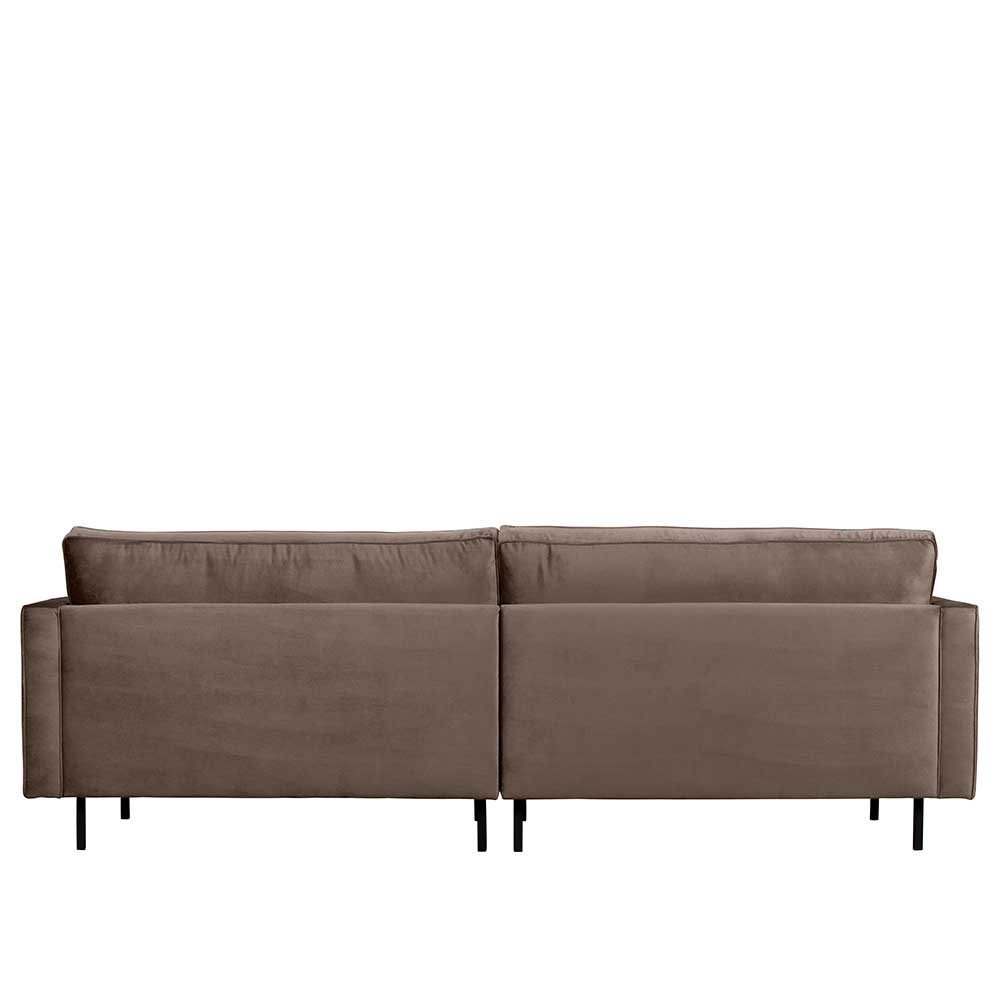 Dreisitzer Majero in Taupe Samt 275 cm breit