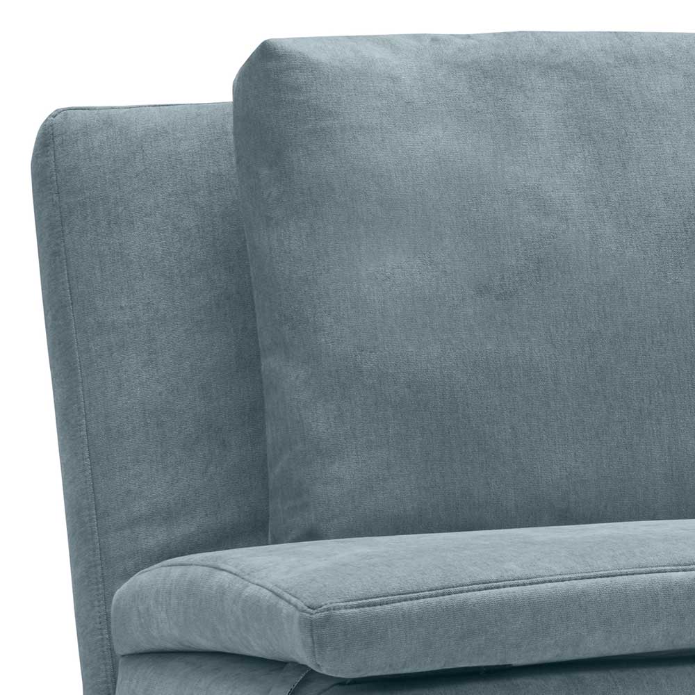 Hellblaues Schlafsofa Finora mit Rücken Klappmechanik 205 cm breit