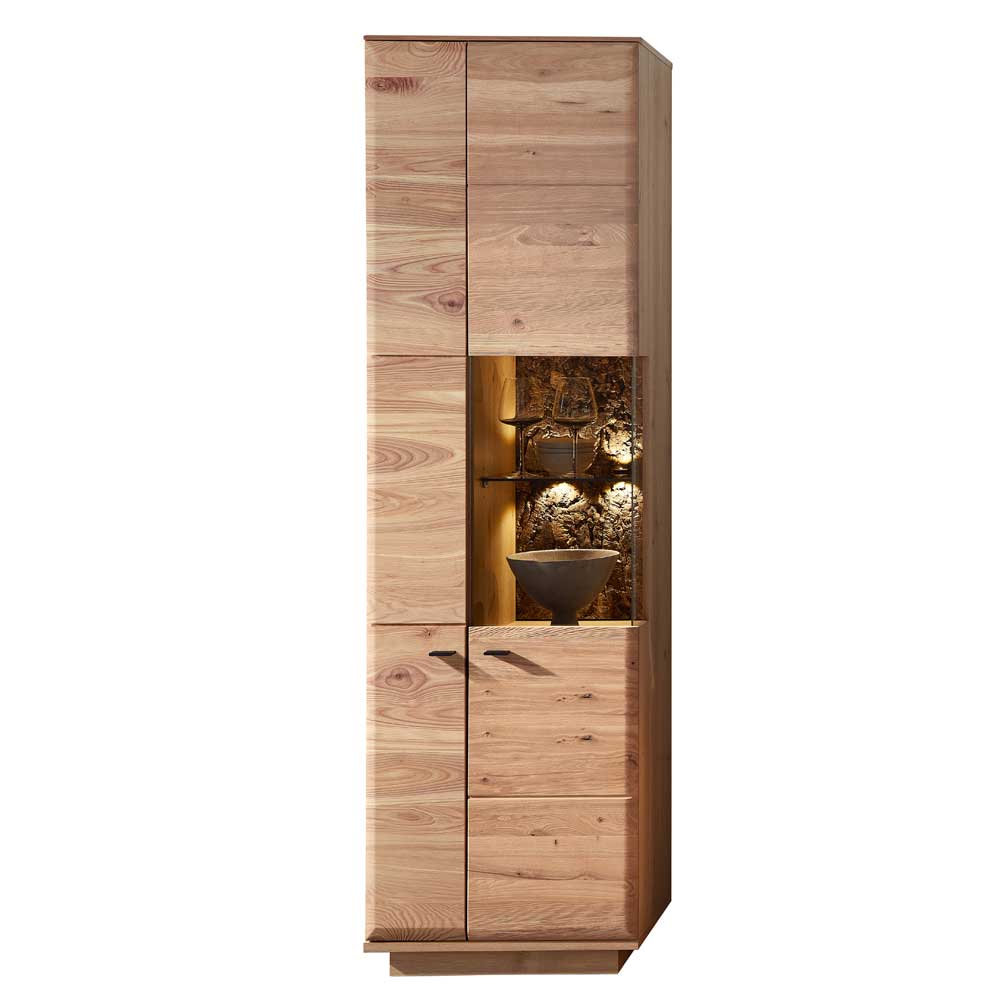 Wohnzimmervitrinenschrank Rhoen teilmassiv - 204 cm hoch