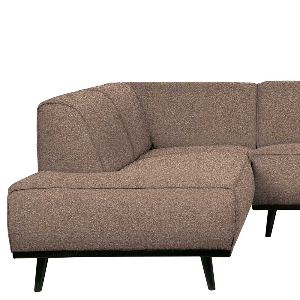 Ecksofa Dattilo in Hellbraun mit 45 cm Sitzhöhe