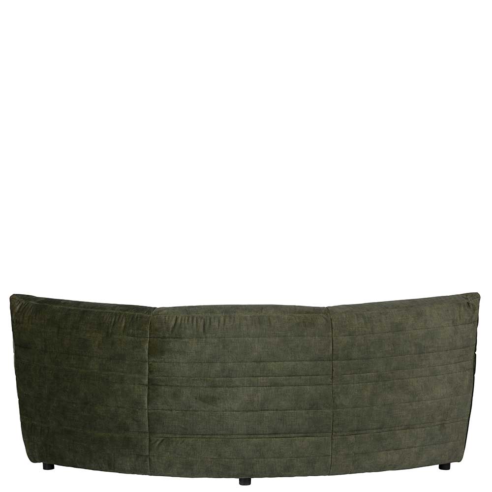 Samt Design Sofa Questino in Dunkelgrün 200 cm breit