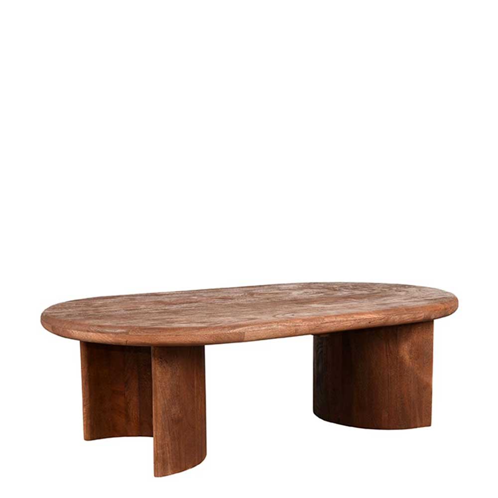 Couchtisch Chaira in ovaler Form aus Mangobaum Massivholz