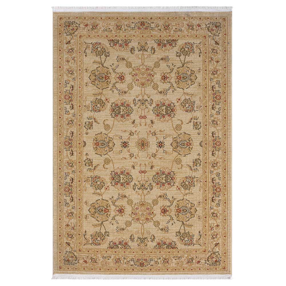 Teppich floral Bampoka im orientalischen Stil in Beige & Creme