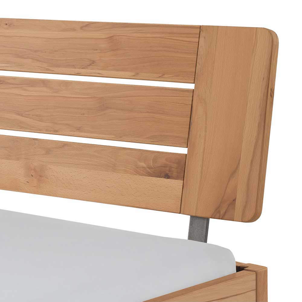 Wildbuche Doppelbett Piava aus Massivholz in modernem Design