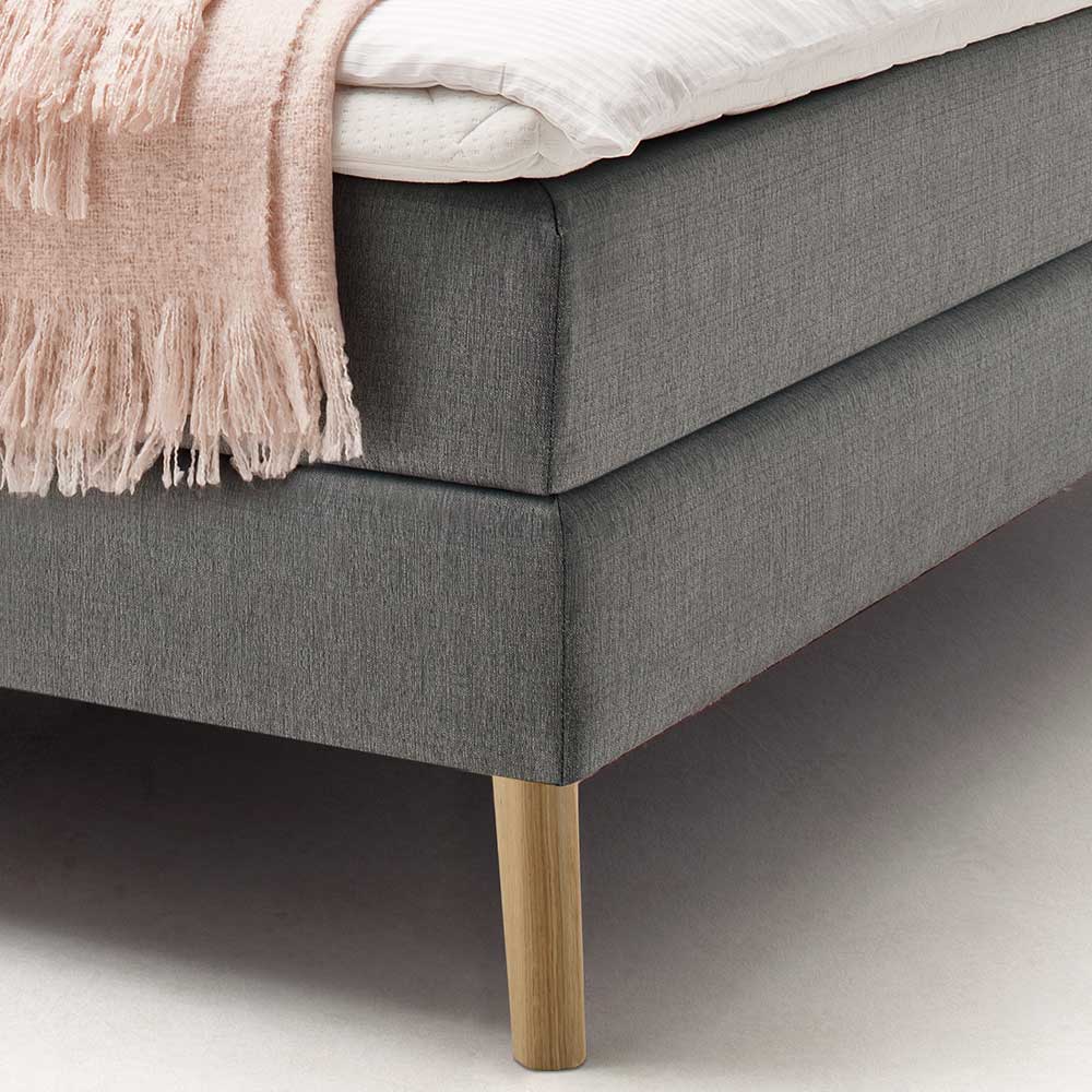 Webstoff Boxspringbett Laki in Taupe modern