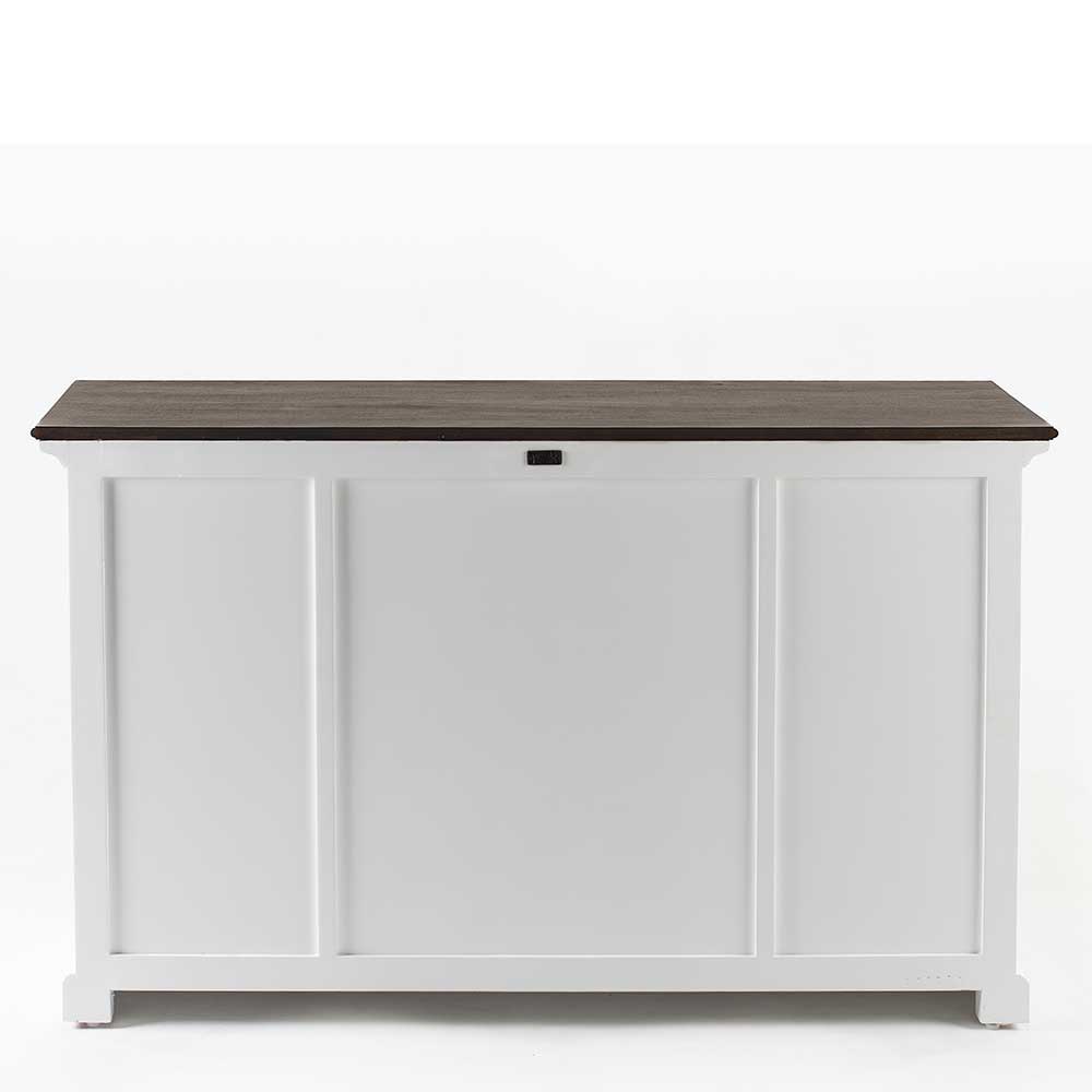 Country Stil Sideboard Lacromas 145 cm breit in Weiß und Dunkelbraun