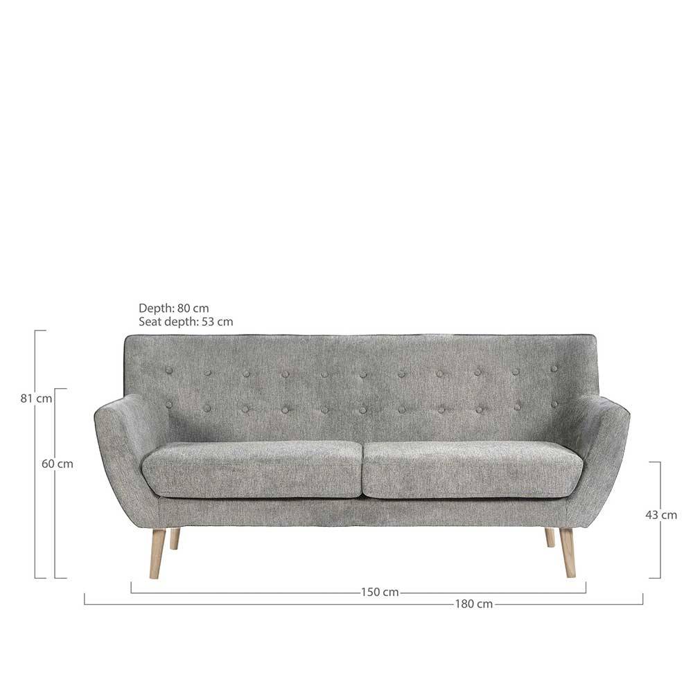 Sofa Dreamin in Beige mit Vierfußgestell aus Holz