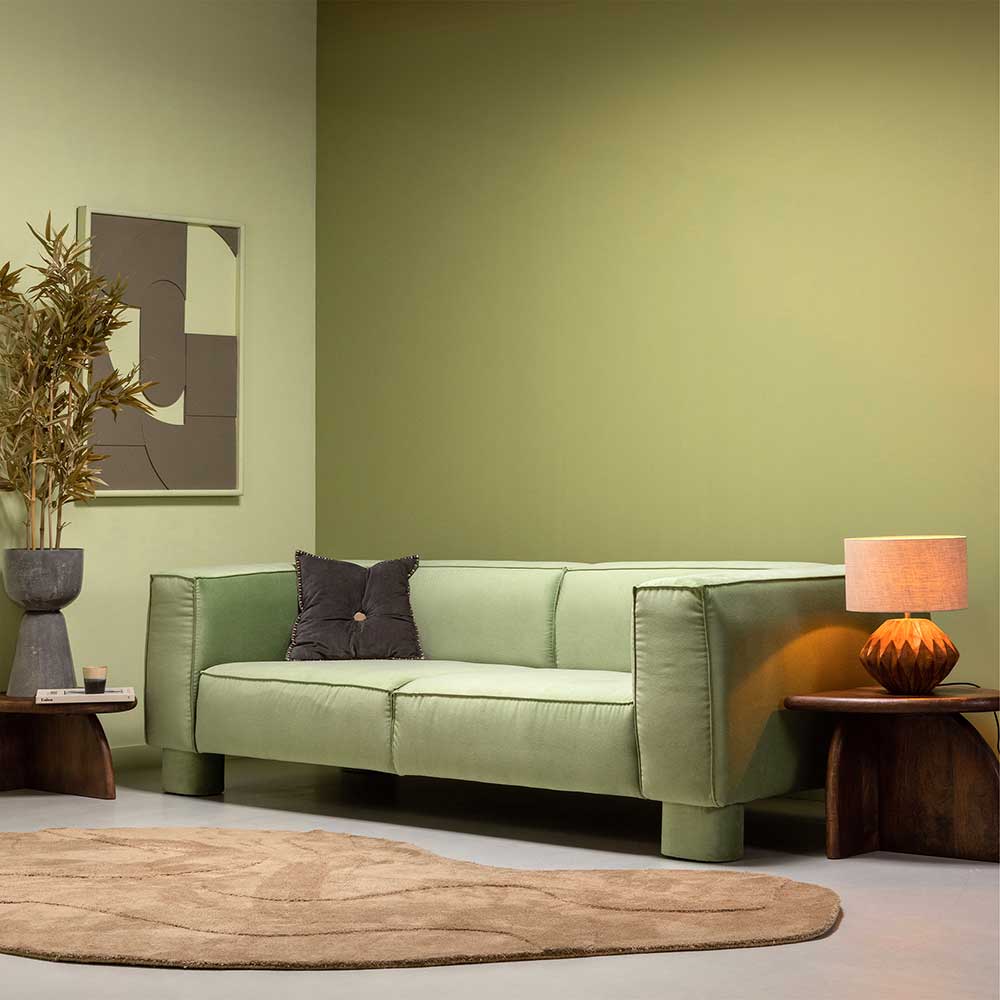 Wohnzimmer Sofa Claudeus in Grün Samt - modernes Design