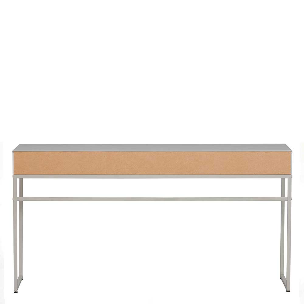 Hellgrauer Jugendschreibtisch Lucevra in modernem Design 150 cm breit